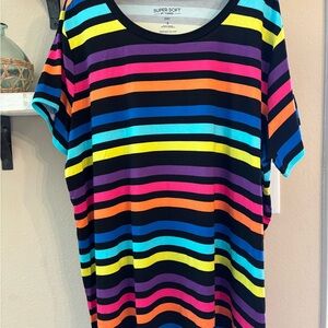 Torrid NWOT SIZE 3 Multicolor Striped Short Sleeve Tee